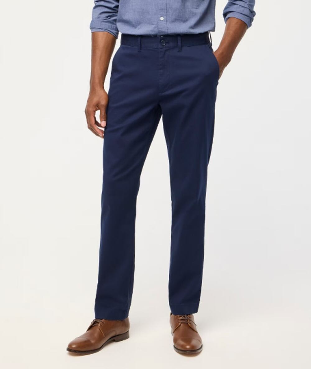 J.CREW Mens Straight-Fit Flex Chino Pants 31x30 Navy Blue Flat Front H3186 NWOT